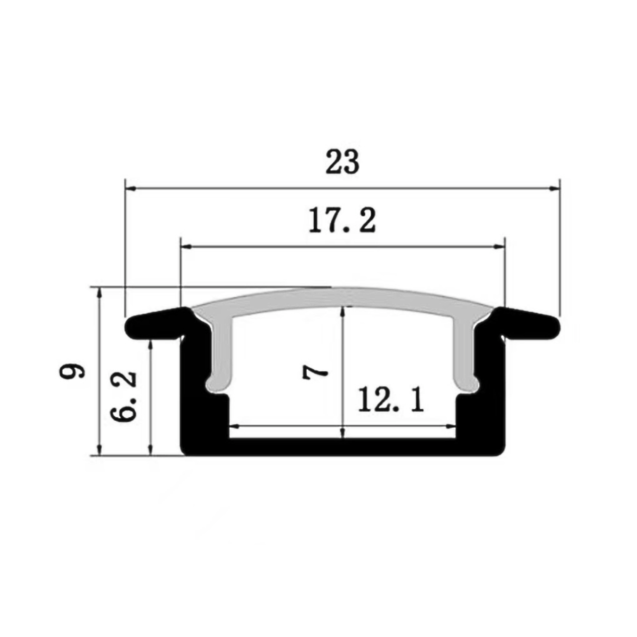 LED Profile Recessed 23x9